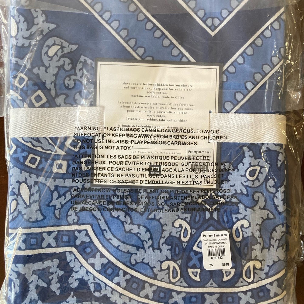 NEW Pottery Barn Teen Duvet Cover Twin Vintage Diamond NWT Dorm Room - Picture 2 of 2